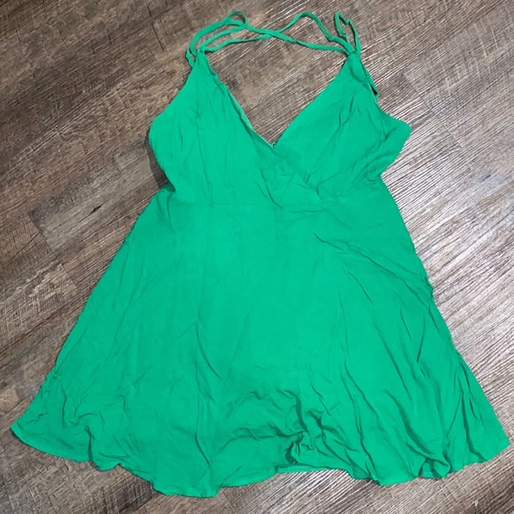 Green Spaghetti Strap Dress - Picture 1 of 2